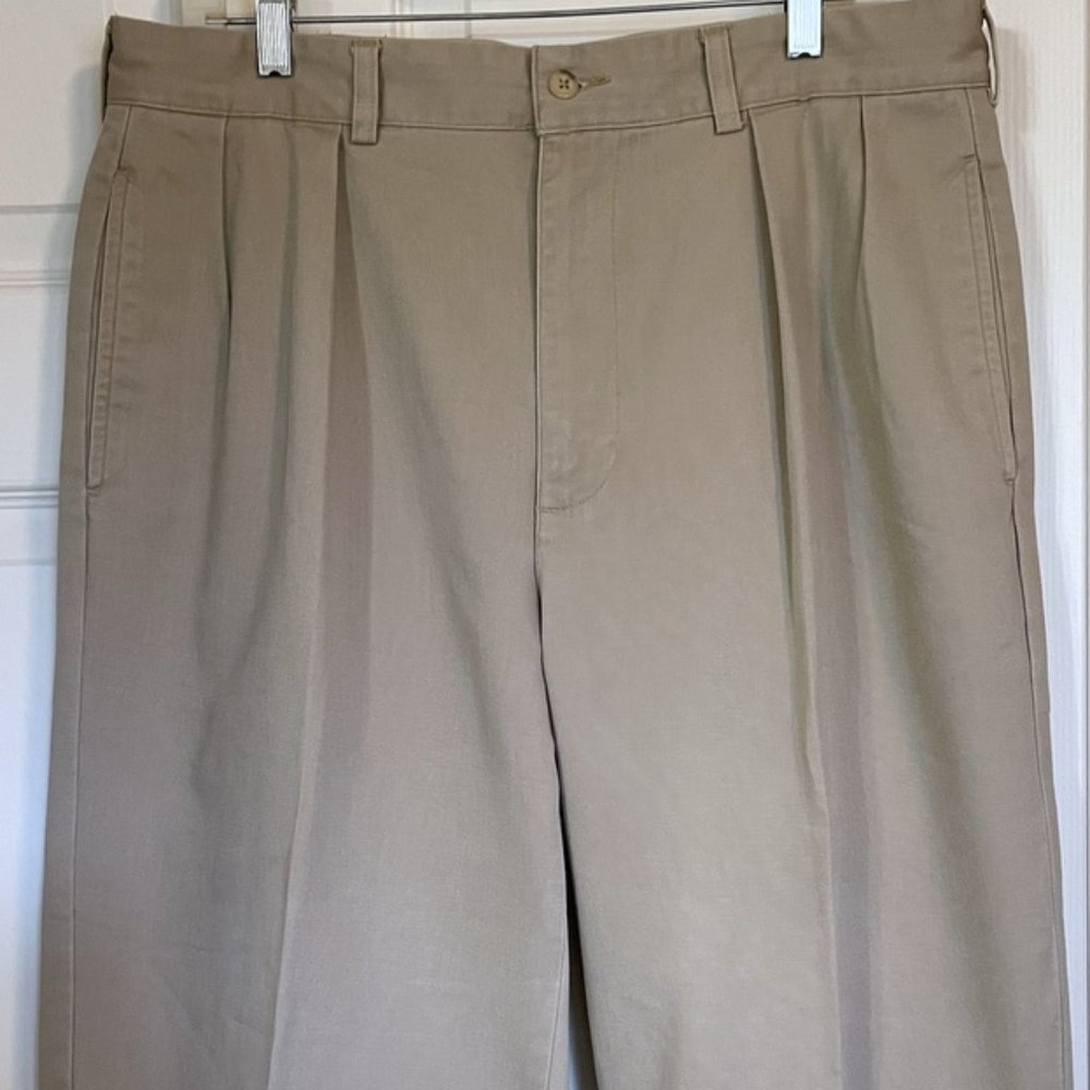 Polo Ralph Lauren Andrew Pant Khaki Pants Mens 35x30 Pleated Straight Leg Chinos
